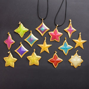 Star Guardians gems necklaces from League of Legends LOL pendants in shiny crystal resin and natural pigments