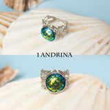 Thalion ring with adjustable metallic base and resin scale gem mermaid dragon 