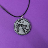 Alice in Wonderland and Cheshire cat resin silver necklace, keyring or pin jewelry perfect gift disney enthusiast fan