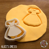 alice in wonderland lover cookie cutter set sugar biscuits stamp 3d printed plastic dress