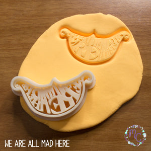 alice in wonderland lover cookie cutter set sugar biscuits stamp 3d printed plastic we are all mad here