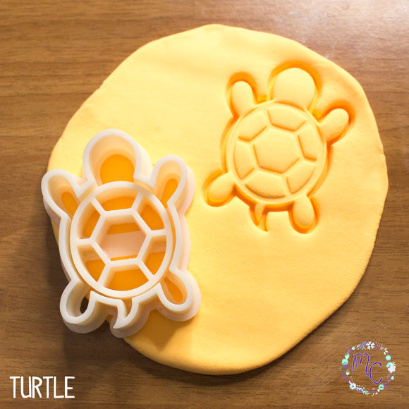 beach sea lover cookie cutter set sugar biscuits stamp 3d printed plastic turtle