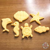 beach sea lover cookie cutter set sugar biscuits stamp 3d printed plastic seahorse turtle starfish dolphin clown fish shell