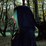 Alexander unisex dark glittered blue custom velvet cloak with hoodie king queen goth cosplay warrior wizard witch costume vampire larp rpg fantasy halloween wedding celtic medieval bridal outfit royal viking nordic fair adult high quality renaissance elegant elven pagan clothing red elvish fairy norse green magic witchcraft lotr personalized winter cape