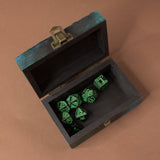 Cthulhu blue and green wood and resin dice box holder for D&D Dungeons and Dragons under 60 dollars euro