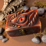 Meraxes blue, green and red dragon wood and resin D&D dice box perfect nerd geek gift to contain jewel case