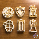 Doctor Who cookie cutters 3d printed set dr whovian sugar biscuits stamp plastic gallifrey cyberman dalek adipose tardis weeping angel