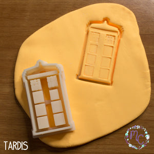 doctor who dr whovian cookie cutter set sugar biscuits stamp 3d printed plastic