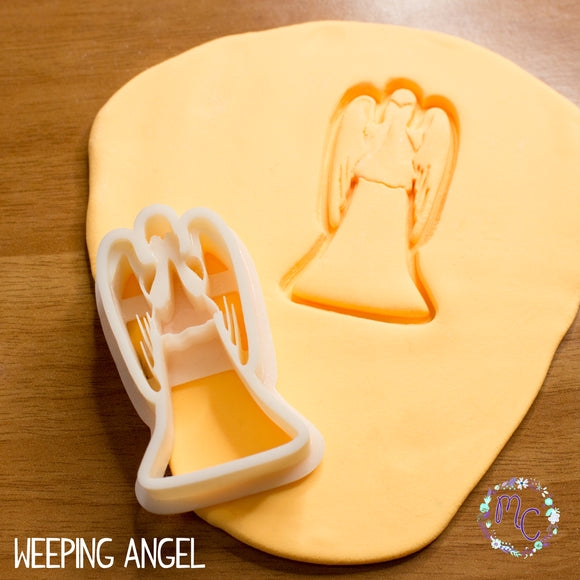 doctor who dr whovian cookie cutter set sugar biscuits stamp 3d printed plastic weeping angel