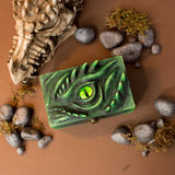 Meraxes blue, green and red dragon wood and resin D&D dice box eye wooden holder case for jewels rune and little things