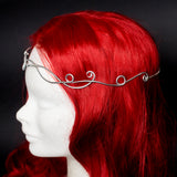 Calien Elfic Celtic tiara in silver stainless steel circle hair band crown for queen princess handmade elf