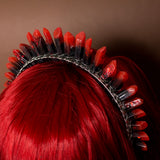 lightweight crystal crown quartz red black for festival looks bohemien