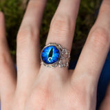 handmade devil evil eye adjustable ring metallic