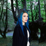 Alexander unisex dark glittered blue custom velvet cloak with hoodie king queen goth cosplay warrior wizard witch costume vampire larp rpg fantasy halloween wedding celtic medieval bridal outfit royal viking nordic fair adult high quality renaissance elegant elven pagan clothing red elvish fairy norse green magic witchcraft lotr personalized winter cape