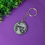 Alice in Wonderland and Cheshire cat resin silver necklace, keyring or pin keychain disney jewel handmade