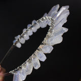 lightweight crystal crown quartz white clear for festival looks bohemien