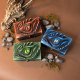 Meraxes blue, green and red dragon wood and resin D&D dice box dungeons and dragons gift for three sets of dices