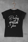 Resting witch face black woman t-shirt, Halloween tee, goth girl gift, cute Halloween shirt, party outfit, Wicca birthday