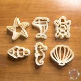 beach sea lover cookie cutter set sugar biscuits stamp 3d printed plastic seahorse turtle starfish dolphin clown fish shell