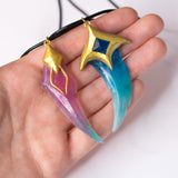 Star Guardian Xayah and Rakan necklace from League of Legends LOL sg feather jewel gift game