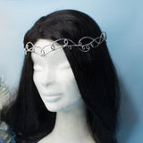 Taran elfic tiara in silver stainless steel circle hair band crown for queen princess handmade elf