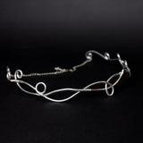 handmade medium hard wire tiara wrap with chain elf medieval viking party